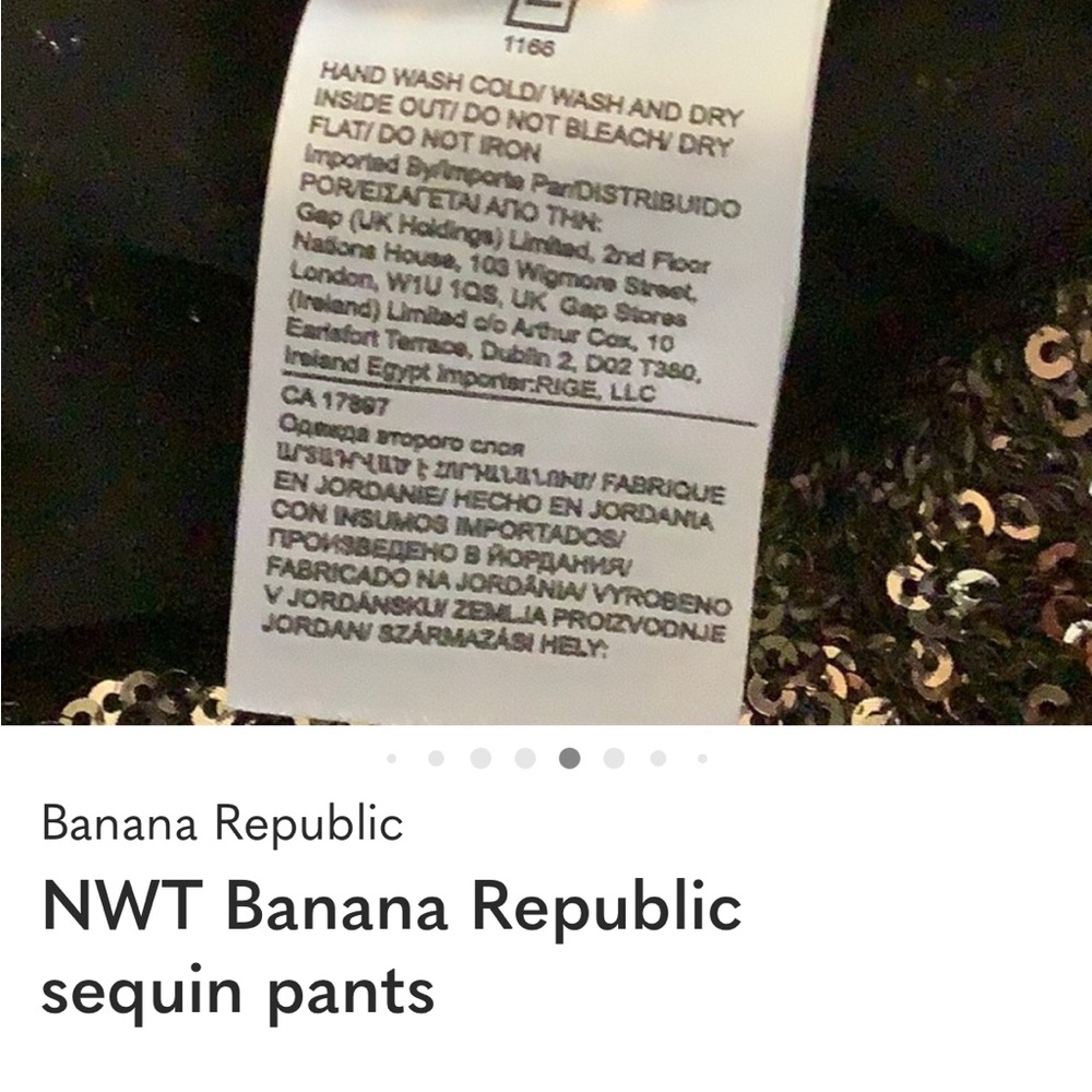 Banana Republic Gold Sequin Wide Leg Pants, Sz M - Picture 4 of 4
